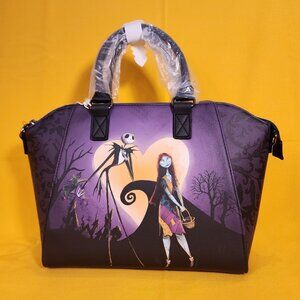 Loungefly The Nightmare Before Christmas Jack & Sally Heart Moon Satchel Handbag